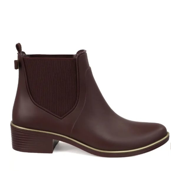 NWT Cherrywood (Burgundy) Kate Spade Rain Booties shoes sales. No box. - Picture 1 of 4